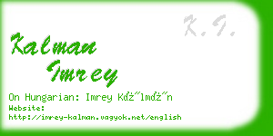 kalman imrey business card